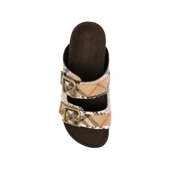 26SS 버버리 파이썬 프린트 레더 얼친 샌들 8124005 LF URCHIN B9090 NEUTRALS BROWN - BURBERRY