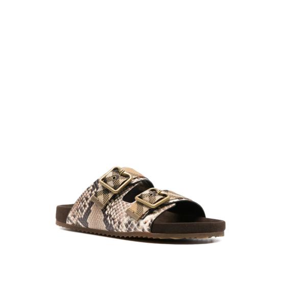 26SS 버버리 파이썬 프린트 레더 얼친 샌들 8124005 LF URCHIN B9090 NEUTRALS BROWN - BURBERRY