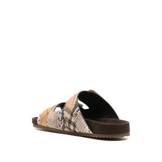 26SS 버버리 파이썬 프린트 레더 얼친 샌들 8124005 LF URCHIN B9090 NEUTRALS BROWN - BURBERRY