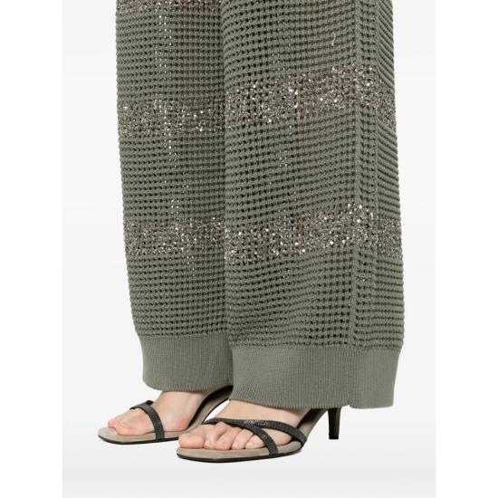 26SS 브루넬로 쿠치넬리 플레어 팬츠 M58772889 COC75 GREEN - BRUNELLO CUCINELLI