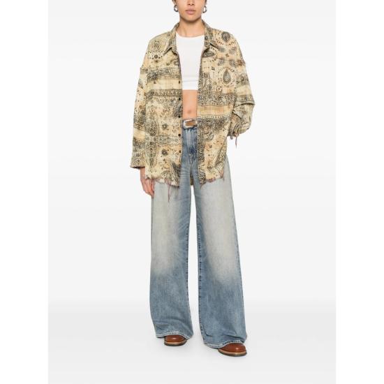 26SS 알13 셔츠 R13WR075 R793B KHAKI NEUTRALS BLACK - R13