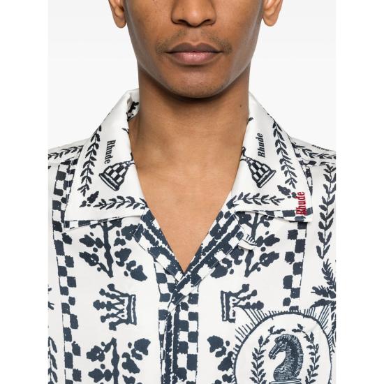 26SS 루드 반팔 셔츠 RHSS26SR02358 1741 WHITE BLUE - RHUDE