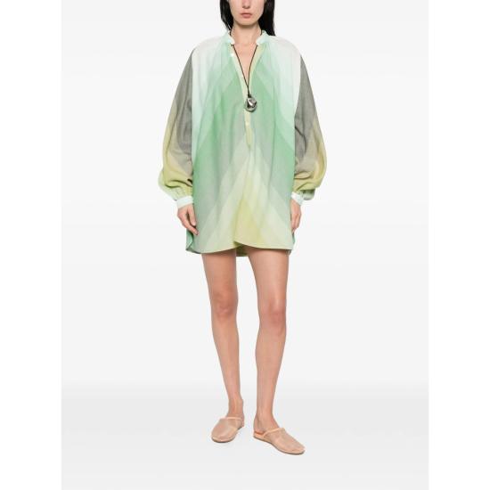 26SS Marrakshi Life 미디 원피스 HS25 036 STR27 GREEN YELLOW - MARRAKSHI LIFE