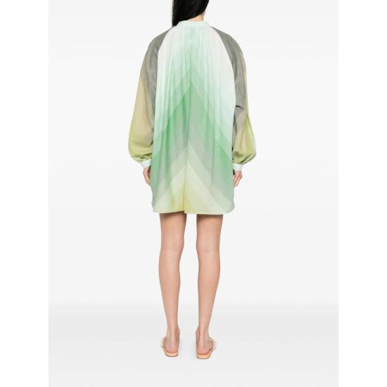 26SS Marrakshi Life 미디 원피스 HS25 036 STR27 GREEN YELLOW - MARRAKSHI LIFE