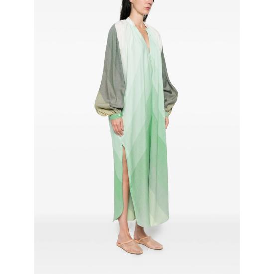 26SS Marrakshi Life 미디 원피스 HS25 004 STR28 GREEN WHITE - MARRAKSHI LIFE