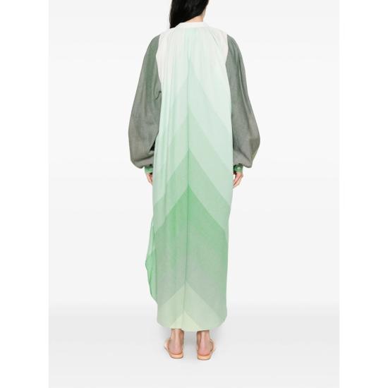 26SS Marrakshi Life 미디 원피스 HS25 004 STR28 GREEN WHITE - MARRAKSHI LIFE