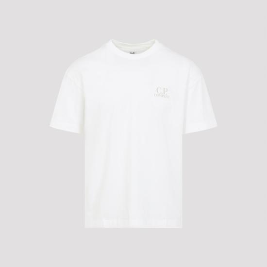 26SS 씨피 컴퍼니 30/1 저지 숏슬리브 로고 티셔츠 20CMTS086A 005100W 103 GAUZE WHITE - C.P. COMPANY