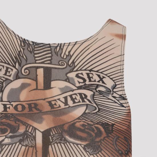 26SS 장 폴 고티에 탑 2601WTO457M026P 636000 NUDE BROWN BLACK MULTICOLOUR - JEAN PAUL GAULTIER