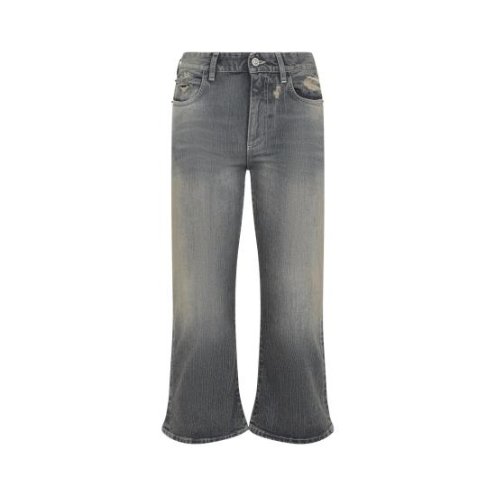 26SS 발렌시아가 레이스 플레어드 카프리 팬츠 856838 TTWC6 4200 LIGHT BLUE GREY