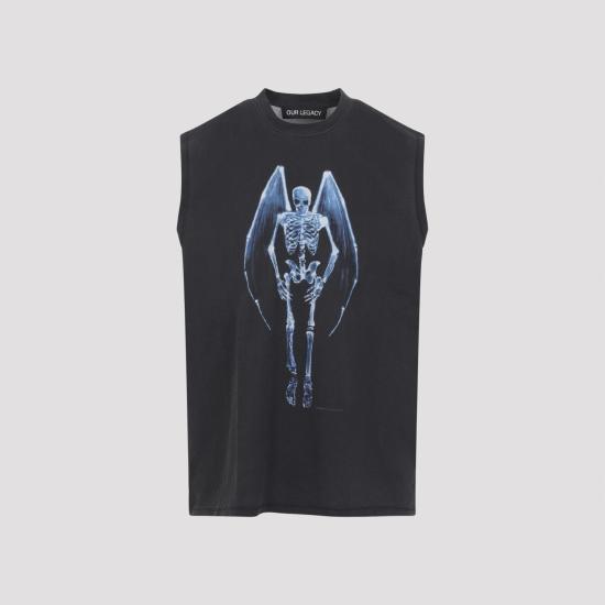 26SS 아워레가시 브리드 탱크 폴른 엔젤 프린트 M2266BF FALLEN ANGEL PRINT BLACK - OUR LEGACY