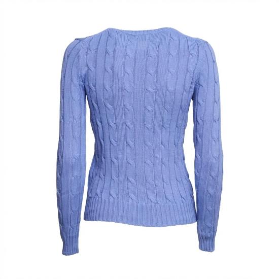 26SS 폴로 랄프로렌 포니 로고 피마코튼 케이블 니트 스웨터 211971869009 009 BLU - POLO RALPH LAUREN