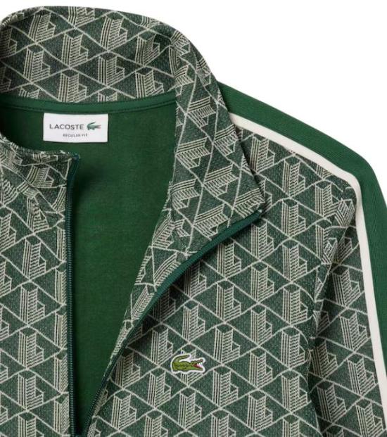 25FW 라코스테 모노그램 집업 스웨트셔츠 SH1368 D1R VERDE GREEN - LACOSTE