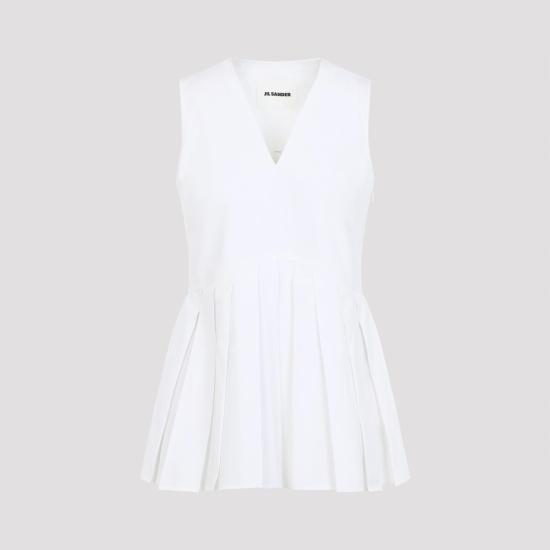 26SS 질샌더 탑 J01NC0178 J45001 100 OPTIC WHITE - JIL SANDER