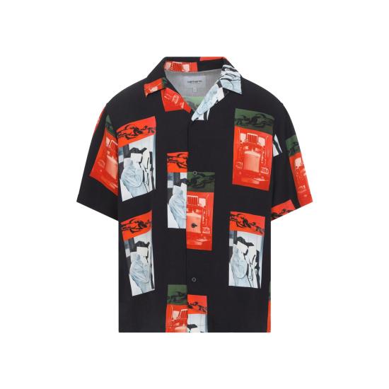 26SS 칼하트 WIP 셔츠 I0362903QQXX03 SEAN HAMILTON PRINT BLACK MULTICOLOUR