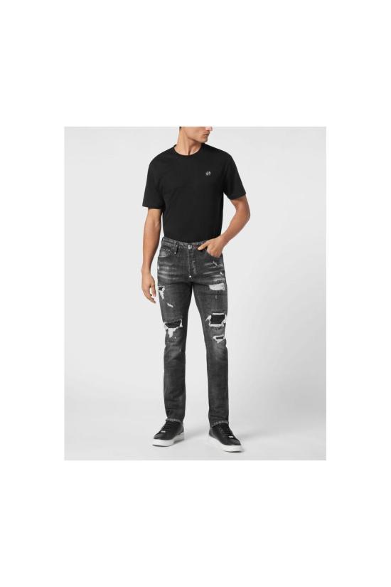 25SS 필립 플레인 데님 팬츠 SAEC MDT4006 PDE004N02RX BLACK - PHILIPP PLEIN