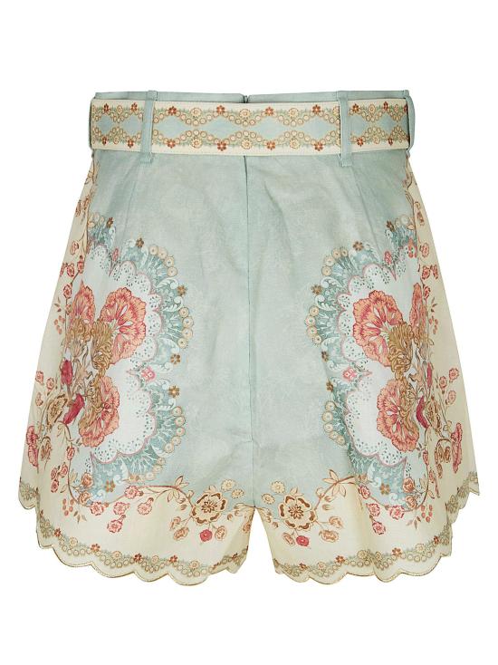 26SS 짐머만 숏팬츠 4558ARS263 WPFM WALLPAPER FLORAL MINT MULTICOLOUR - ZIMMERMANN