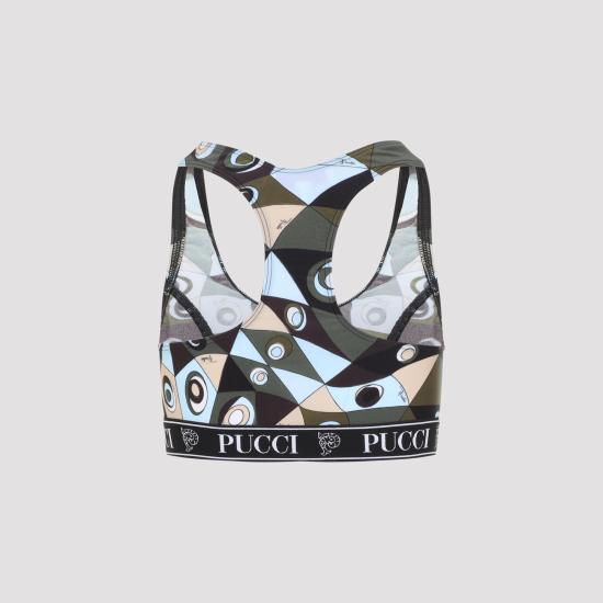 26SS 푸찌 탑 6HTP57 6H865 P18 KHAKI BLUE MULTICOLOUR - PUCCI