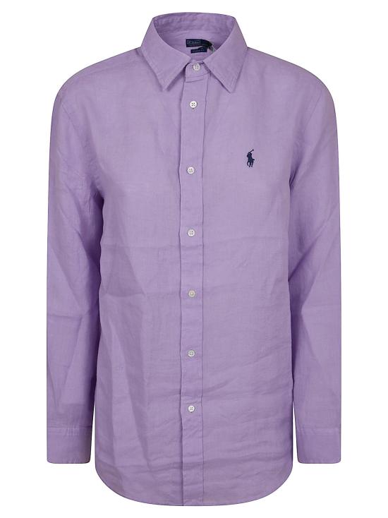 26SS 폴로 랄프로렌 포니 자수 리넨 셔츠 (211970730009) 211970730 513 LIGHT MAUVE PINK PURPLE