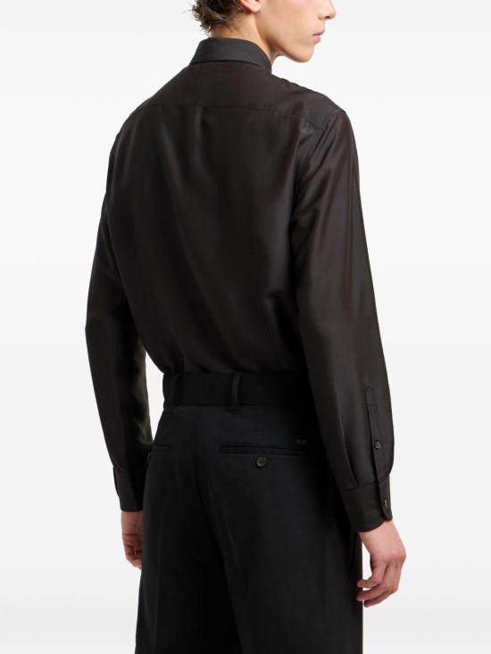 25FW 엠포리오 아르마니 셔츠 EM001537AF17293 UC001 BLACK - EMPORIO ARMANI