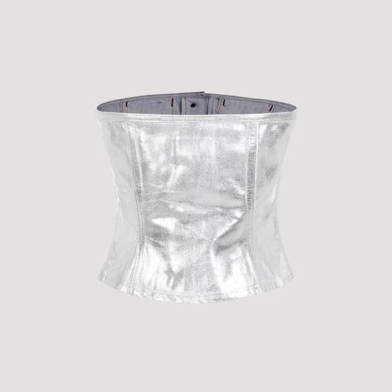  가니 민소매 티셔츠 J1379 151 BRIGHT WHITE METALLIC - GANNI