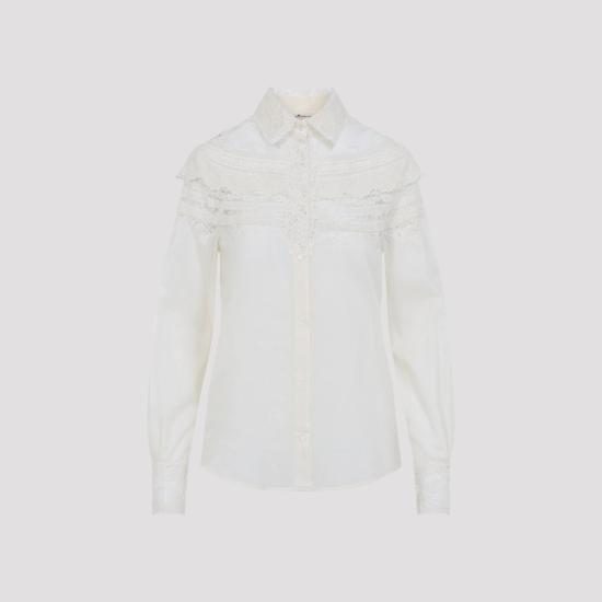 26SS 에르마노 설비노 셔츠 D482K328APJBN 10104 VANILLA ICE WHITE - ERMANNO SCERVINO