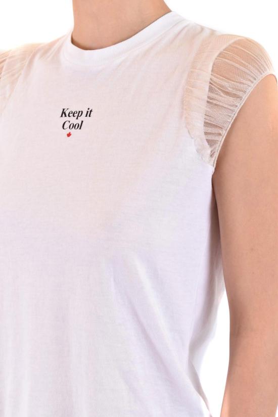 SPRING SUMMER 디스퀘어드2 반팔 티셔츠 S72GD0355 S21600100 WHITE - DSQUARED2