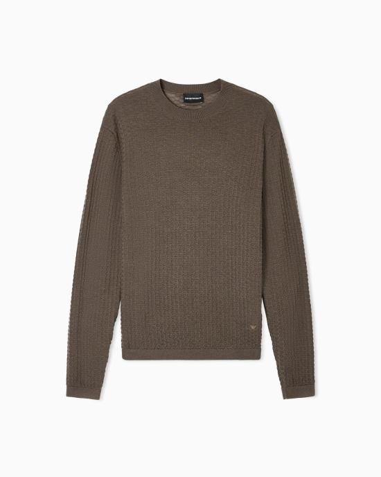 26SS 엠포리오 아르마니 긴팔 티셔츠 EM004602 AF23553 6021 MAJOR BROWN HONEY