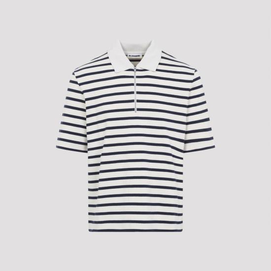 26SS 질샌더 폴로 티셔츠 J47GL0104 J46497 124 MARINIERE BLUE - JIL SANDER