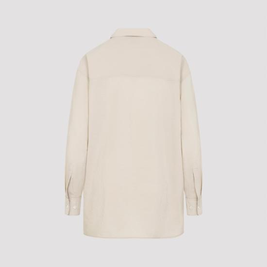 26SS 르메르 롱 셔츠 타이 드라이 실크 SH1282 LF1308 BG235 OAT MILK NUDE NEUTRALS - LEMAIRE