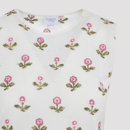 25FW 지암바티스타 발리 민소매 티셔츠 25FWSVCM022B 03CAS 1102 IVORY ROSE NUDE NEUTRALS - GIAMBATTISTA VALLI