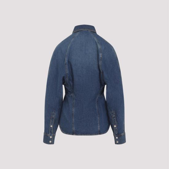 25FW 알라이아 셔츠 AA9C0988D004B 505 BLEU MINERAL BLUE - ALAIA