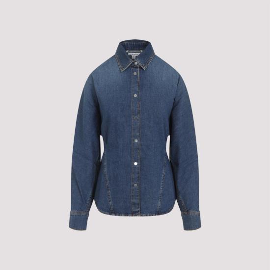 25FW 알라이아 셔츠 AA9C0988D004B 505 BLEU MINERAL BLUE - ALAIA