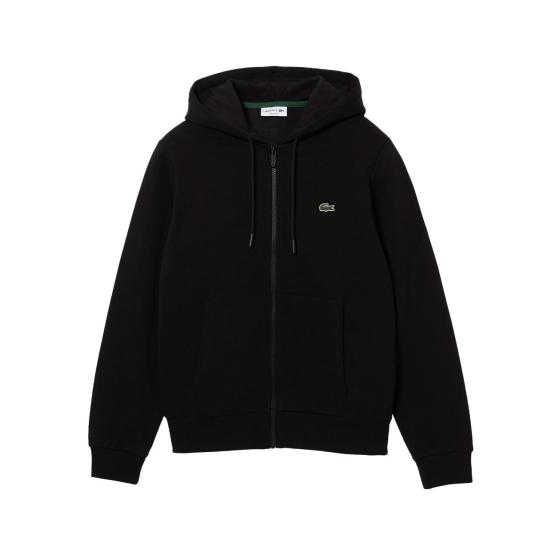 25FW 라코스테 캥거루 포켓 플리스 후드 집업 SH9626 031 NERO BLACK