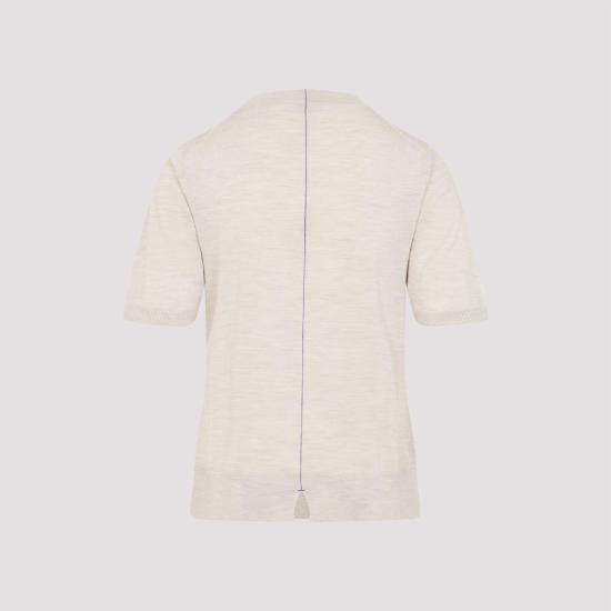 25FW 버버리 울 라운드넥 니트 반팔 티셔츠 8101955 A4186 NUTMEG NUDE NEUTRALS - BURBERRY