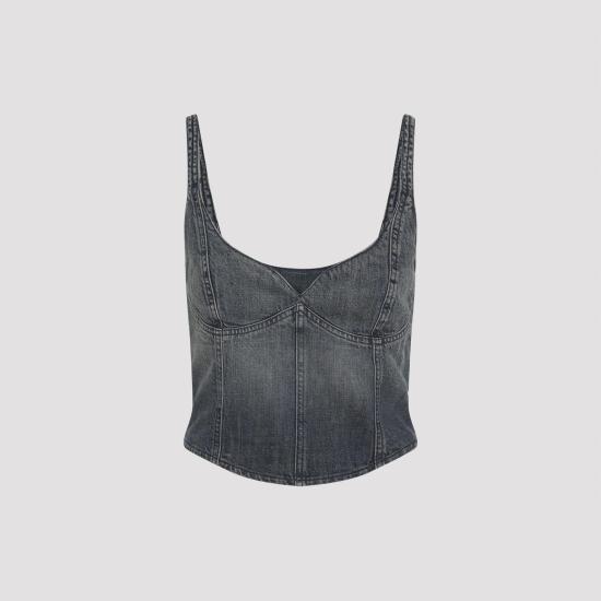 25FW 발렌시아가 민소매 티셔츠 849811 TTW76 3394 NAVY GREEN YELLOW BLACK - BALENCIAGA