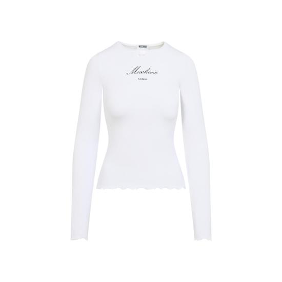 26SS 모스키노 반팔 티셔츠 261E1203 0546 1001 BIANCO WHITE