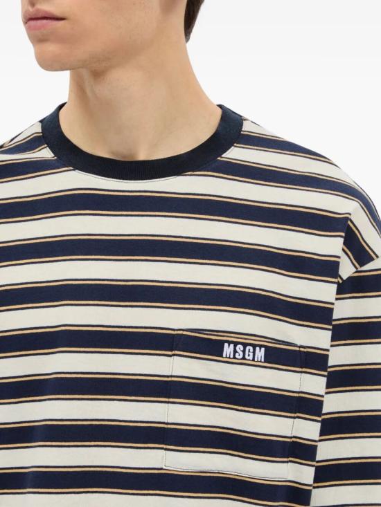 26SS 엠에스지엠 탑 4040MM115D 267019 02 OFF WHITE BLUE - MSGM