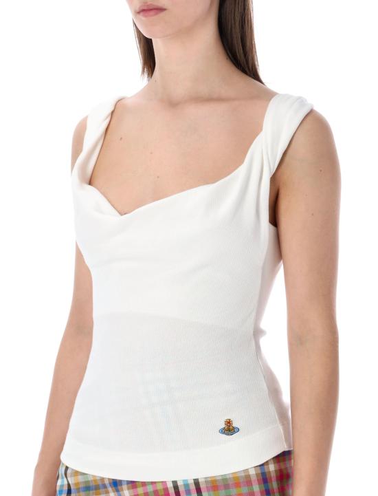 26SS 비비안웨스트우드 민소매 티셔츠 1504000BJ009CA401 WHITE DOM - VIVIENNE WESTWOOD