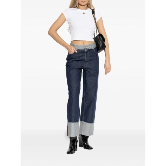 26SS 비비안웨스트우드 반팔 티셔츠 1G010019 J009C A401 WHITE DOM - VIVIENNE WESTWOOD