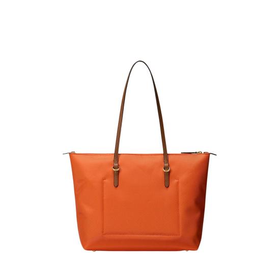 26SS 랄프 로렌 토트백 431916737050 DUSK ORANGE LAUREN TAN - RALPH LAUREN