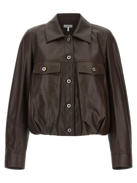 26SS 로에베 가죽 자켓 S540Y34L963110 Brown