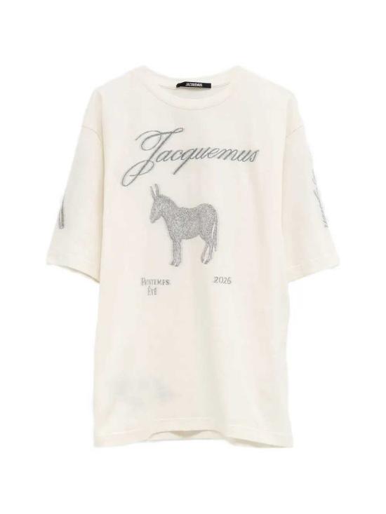 26SS 자크뮈스 반팔 티셔츠 26ETSM00625AJ00266 DONKEY JACQUARD WHITE 1NW