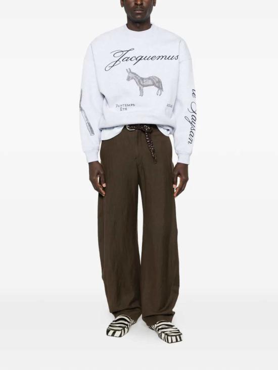 26SS 자크뮈스 후드 티셔츠 26ESSM00314AJ00174 DONKEY JACQUARD GREY 9DS - JACQUEMUS