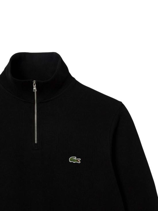 26SS 라코스테 라코스테 하프 집 코튼 스웨트셔츠 SH1927031 Black - LACOSTE