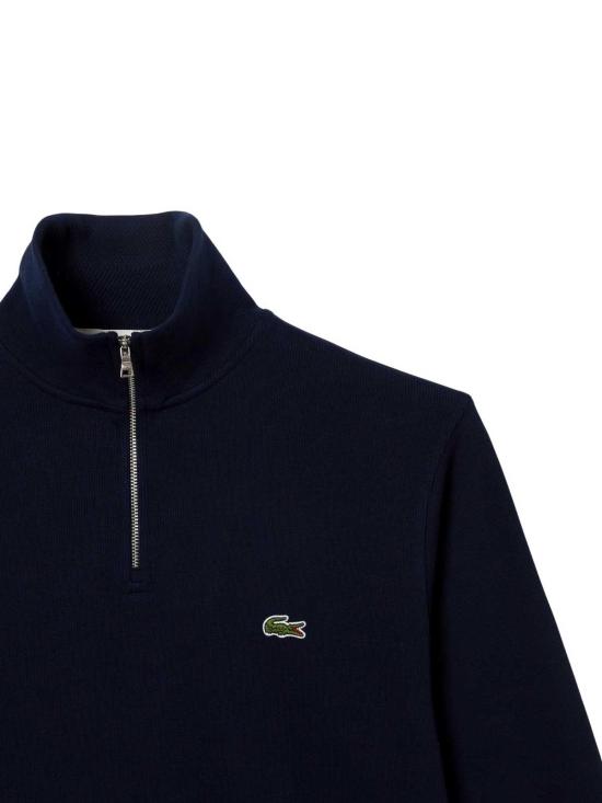 26SS 라코스테 라코스테 하프 집 코튼 스웨트셔츠 SH1927166 Blue - LACOSTE