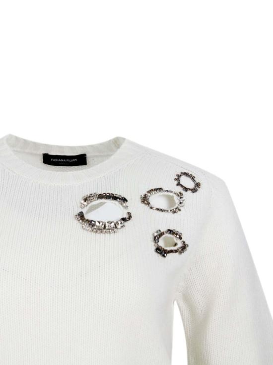 25FW 파비아나 필리피 플래티넘 스웨터 MAD215F490L53725 White - FABIANA FILIPPI