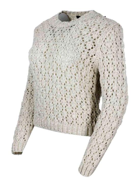 26SS 파비아나 필리피 시퀸 코튼 리본 스웨터 MAD276F101M102VR1 Cream - FABIANA FILIPPI