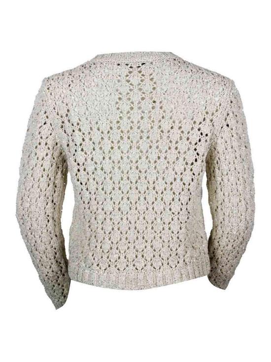 26SS 파비아나 필리피 시퀸 코튼 리본 스웨터 MAD276F101M102VR1 Cream - FABIANA FILIPPI