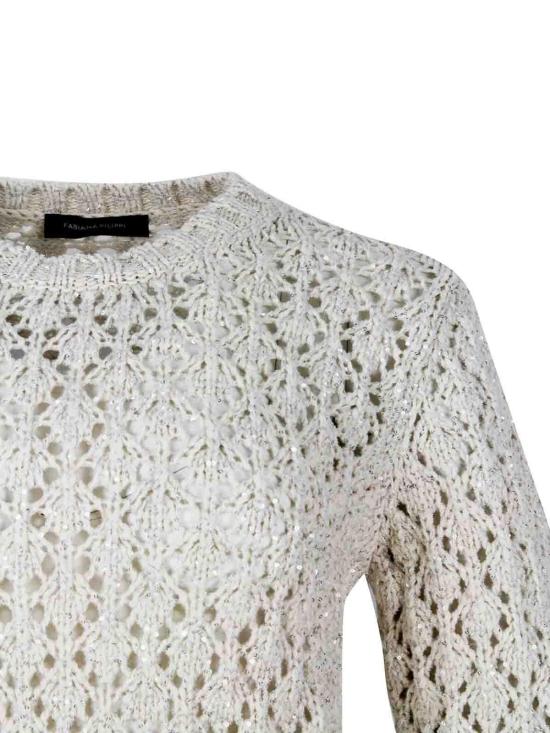 26SS 파비아나 필리피 시퀸 코튼 리본 스웨터 MAD276F101M102VR1 Cream - FABIANA FILIPPI