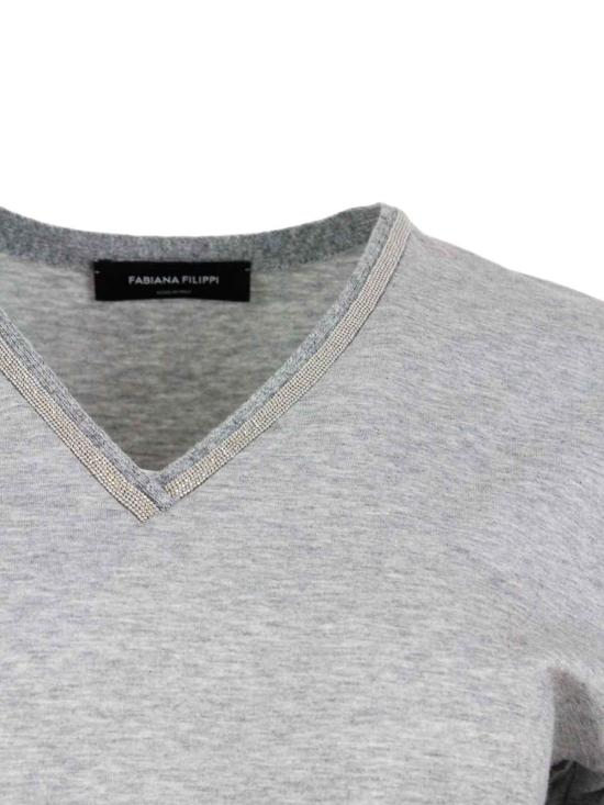 26SS 파비아나 필리피 반팔 티셔츠 JED225F862L6968149 Grey - FABIANA FILIPPI